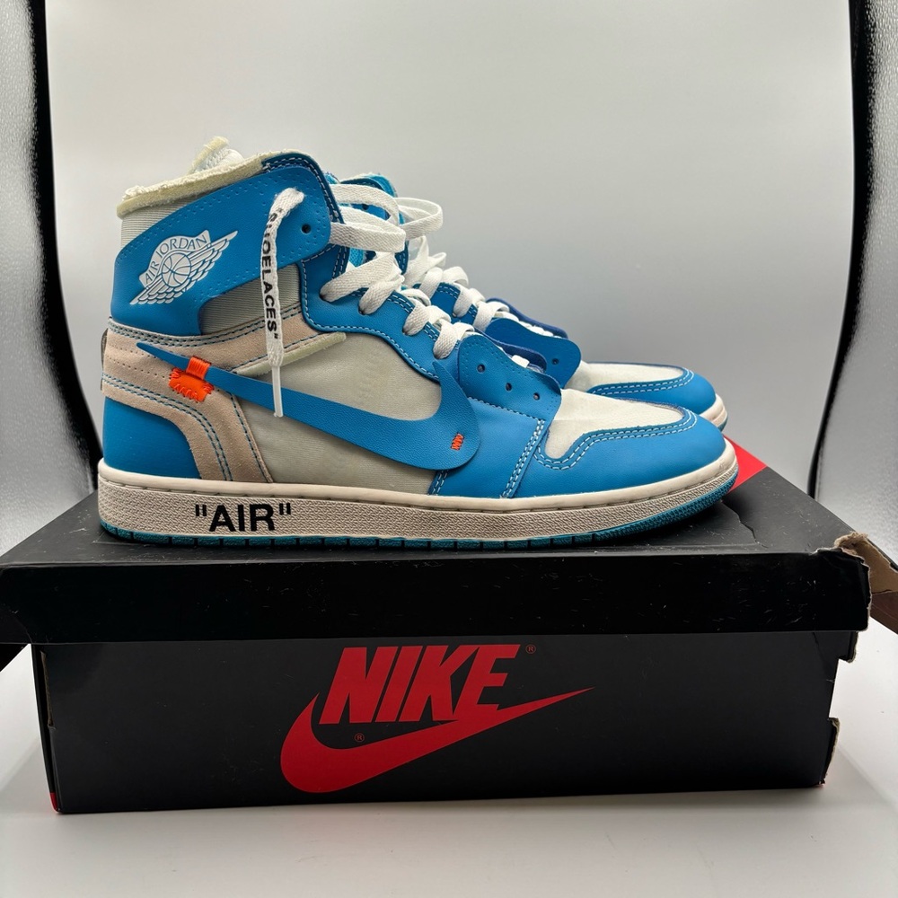 Size 10.5 - Jordan 1 Retro High Off-White University Blue.